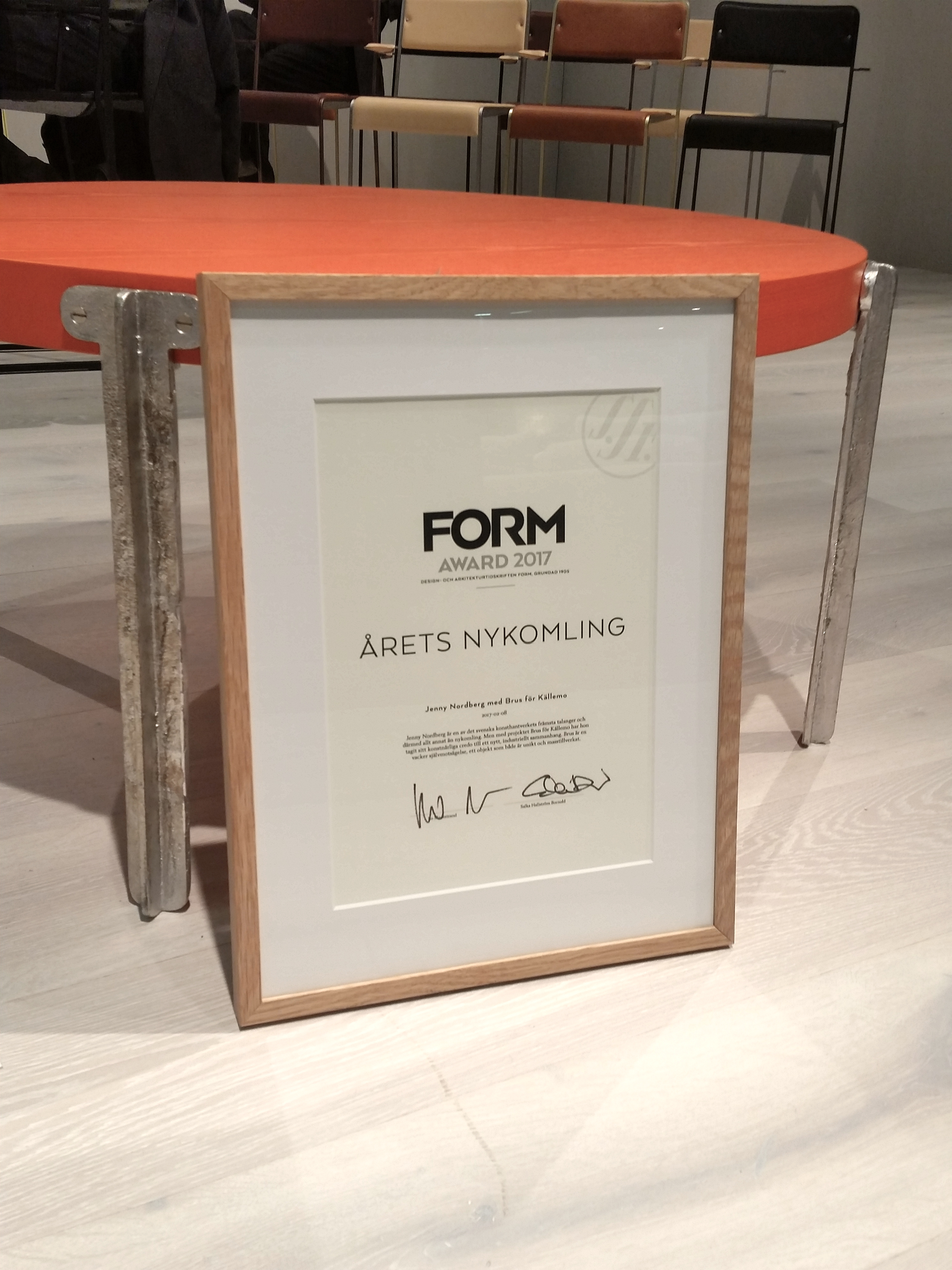 17.02.08 Form Award – Newcomer of the Year!
